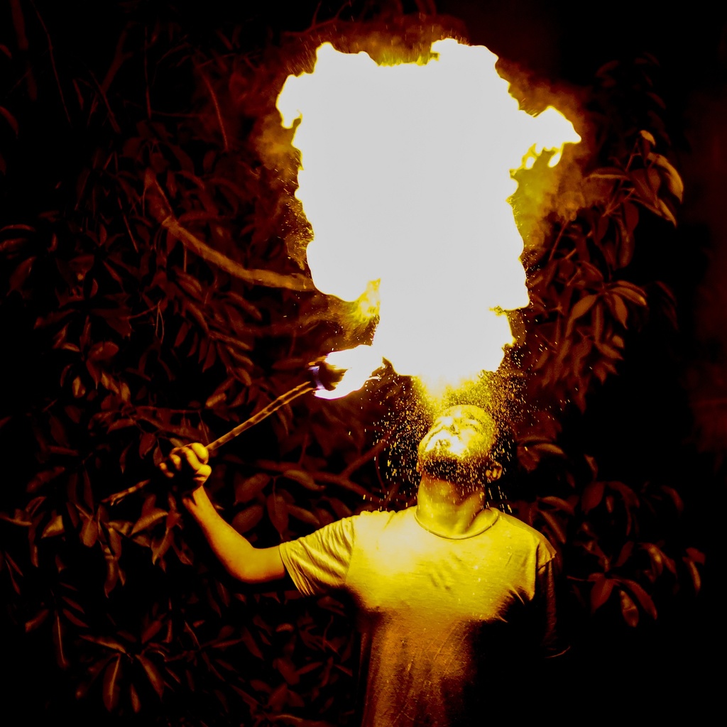 A picture of Osama fire breathing 